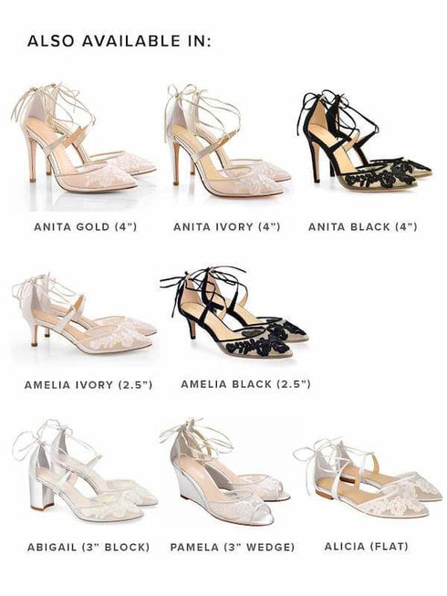 AMELIA/ // Brautschuhe mit Spitze bestickt