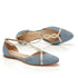 BRONTE - flacher Brautschuh in Hellblau und Gold - Rachels Simpson