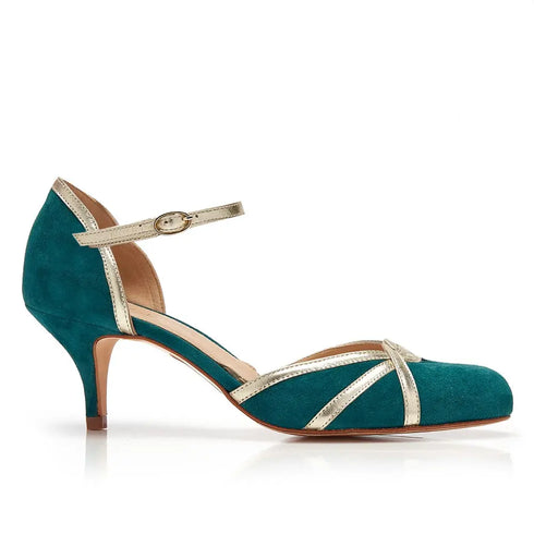 LUELLA - geschlossener Brautschuh von Rachel Simpson Shoes in Petrol 2