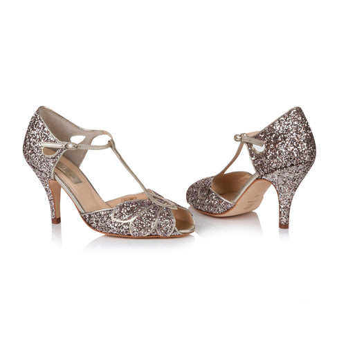 Mimosa - Glitter-Brautschuh // Auslaufmodell stark reduziert