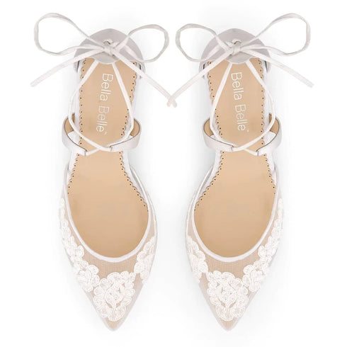 AMELIA/ // Brautschuhe mit Spitze bestickt