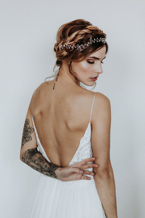 PÜPPI - zartes HAARBAND mit Perlen und Kristallen