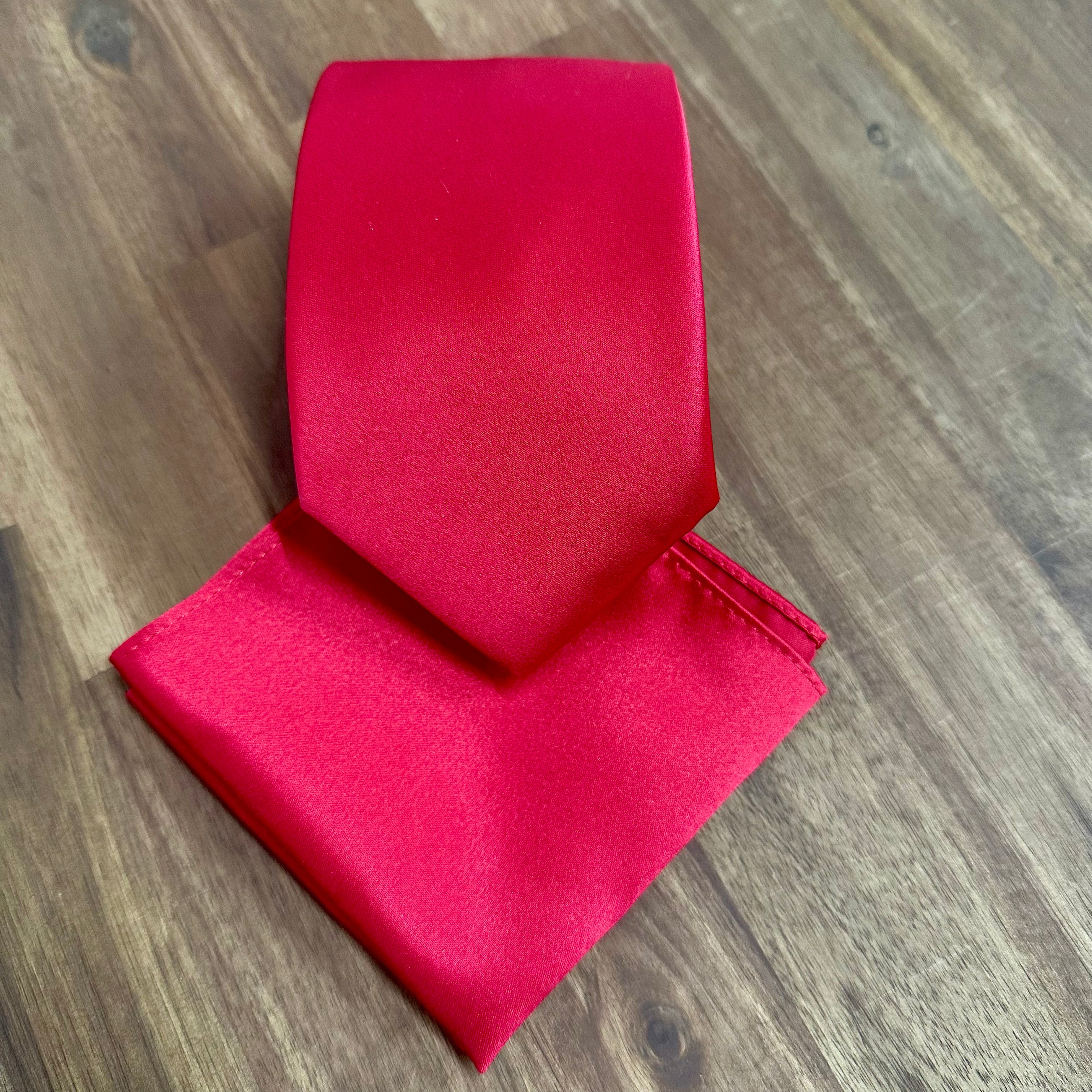 Krawatte und Einstecktuch SET // einfärbig